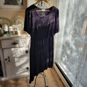 Black Asymmetrical Minimalist Midi Dress With Cape Sleeves 🇨🇦 Canadian Brand